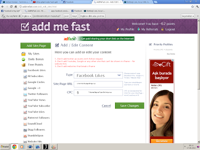 Facebook abone kasma uygulaması